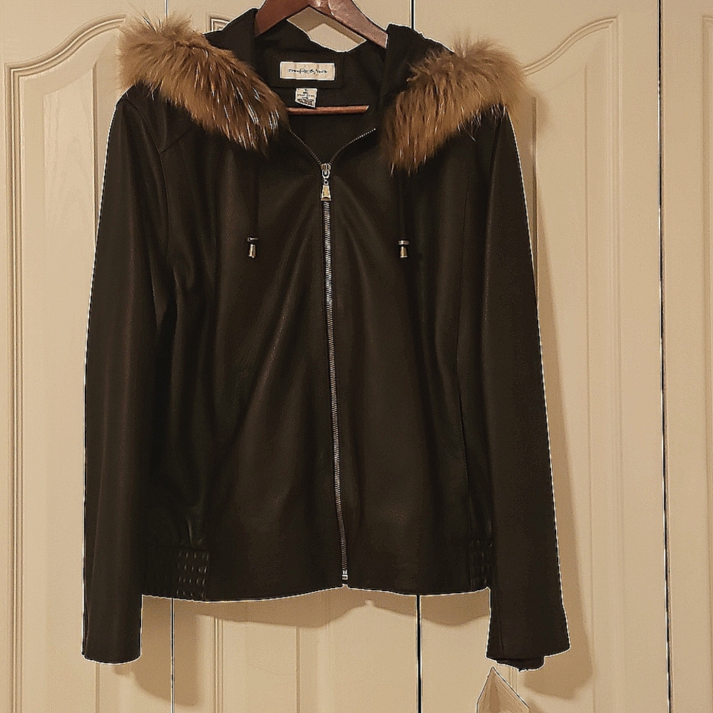 Genuine Leather Women's Bomber Jacket, XL,  NWT